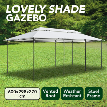 Pavillon 600x298x270 cm Weiß 180g/m² - Pazzar.ch