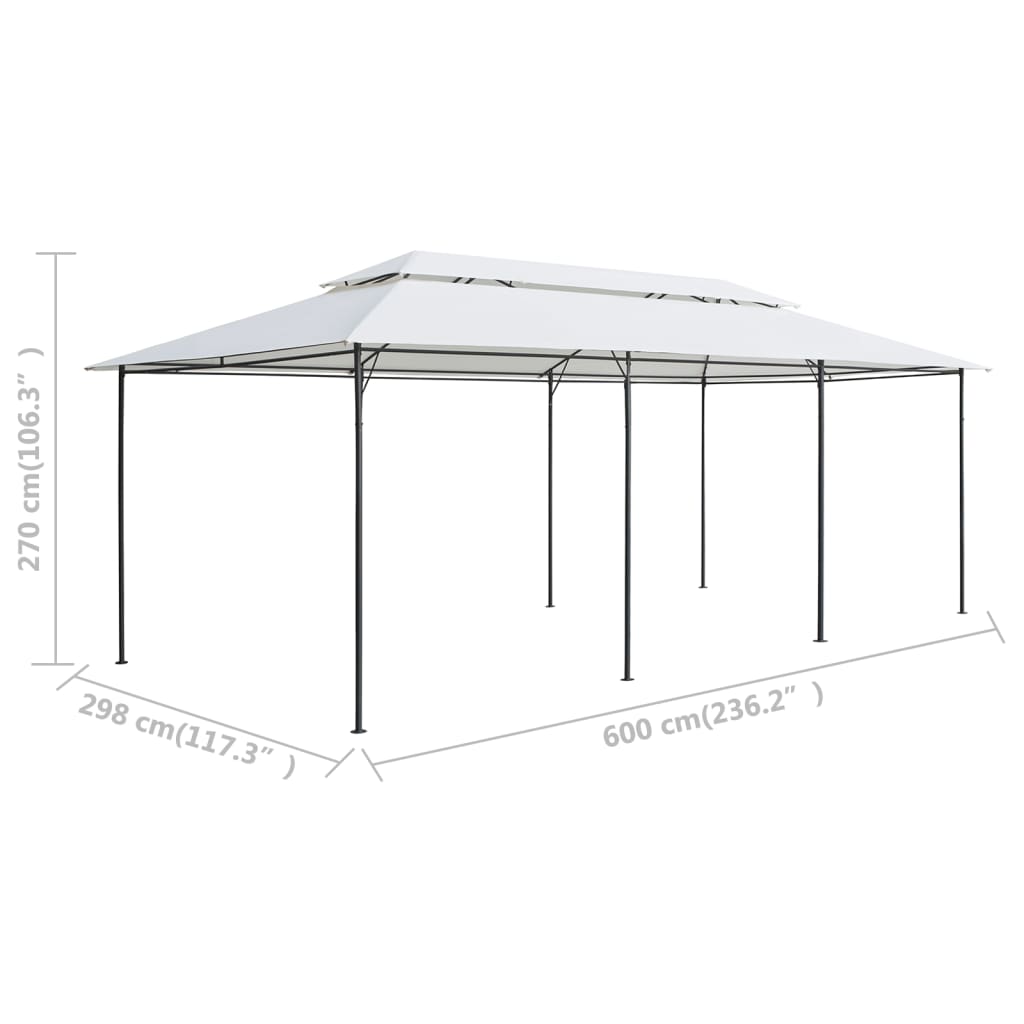 Pavillon 600x298x270 cm Weiß 180g/m² - Pazzar.ch