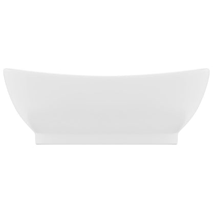 Luxus-Waschbecken Überlauf Oval Matt-Weiß 58,5x39 cm Keramik - Pazzar.ch