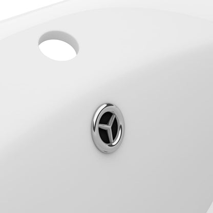 Luxus-Waschbecken Überlauf Oval Matt-Weiß 58,5x39 cm Keramik - Pazzar.ch