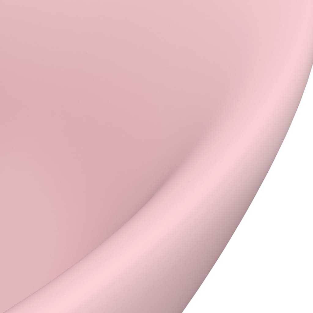 Luxus-Waschbecken Überlauf Oval Matt-Rosa 58,5x39 cm Keramik - Pazzar.ch