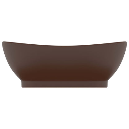 Waschbecken Überlauf Oval Matt Dunkelbraun 58,5x39cm Keramik - Pazzar.ch