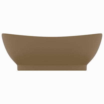 Luxus-Waschbecken Überlauf Oval Matt Creme 58,5x39cm Keramik - Pazzar.ch