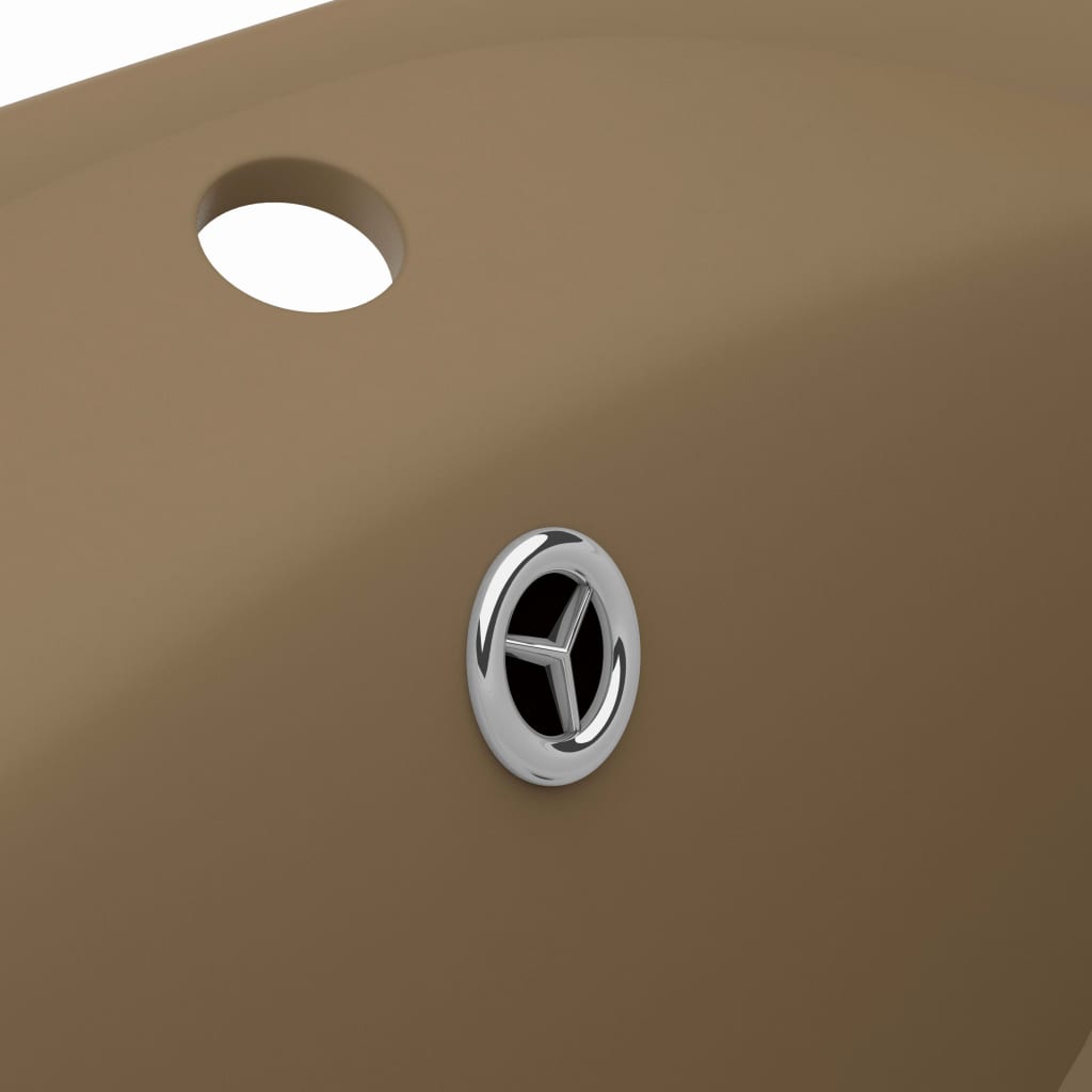 Luxus-Waschbecken Überlauf Oval Matt Creme 58,5x39cm Keramik - Pazzar.ch