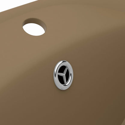 Luxus-Waschbecken Überlauf Oval Matt Creme 58,5x39cm Keramik - Pazzar.ch