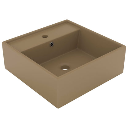 Luxus-Waschbecken Überlauf Quadratisch Matt Creme 41x41 cm - Pazzar.ch