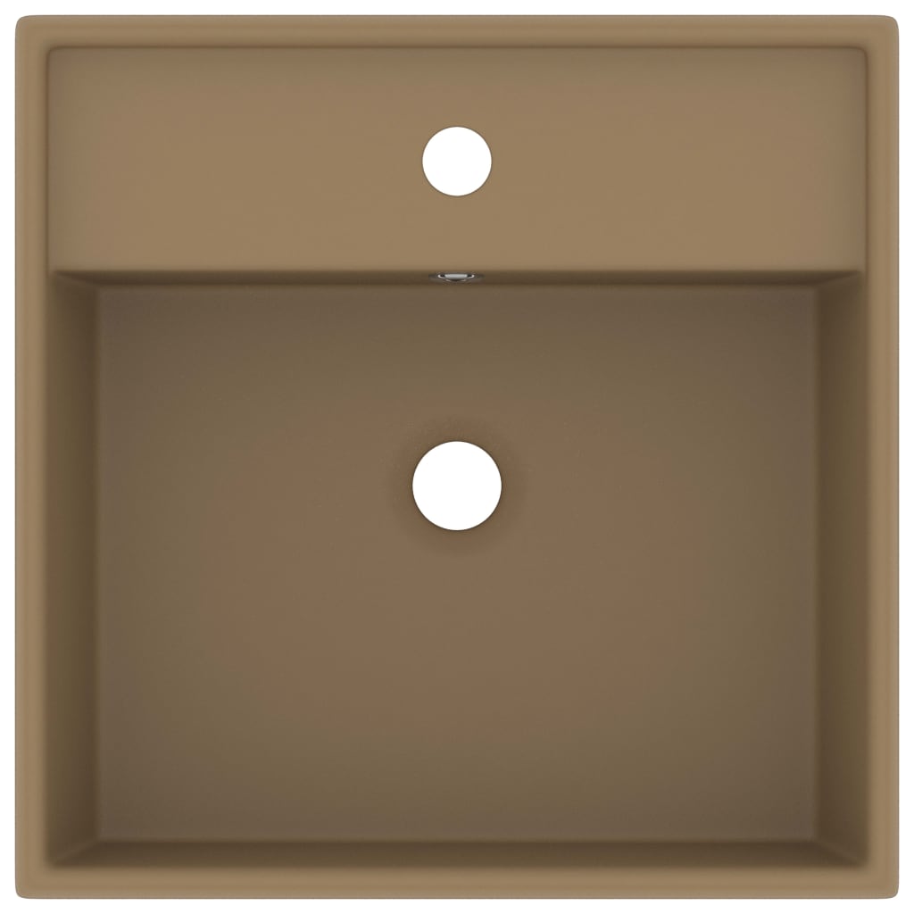 Luxus-Waschbecken Überlauf Quadratisch Matt Creme 41x41 cm - Pazzar.ch