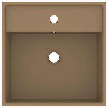 Luxus-Waschbecken Überlauf Quadratisch Matt Creme 41x41 cm - Pazzar.ch