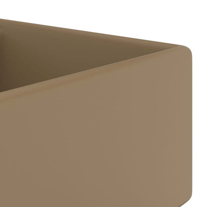 Luxus-Waschbecken Überlauf Quadratisch Matt Creme 41x41 cm - Pazzar.ch