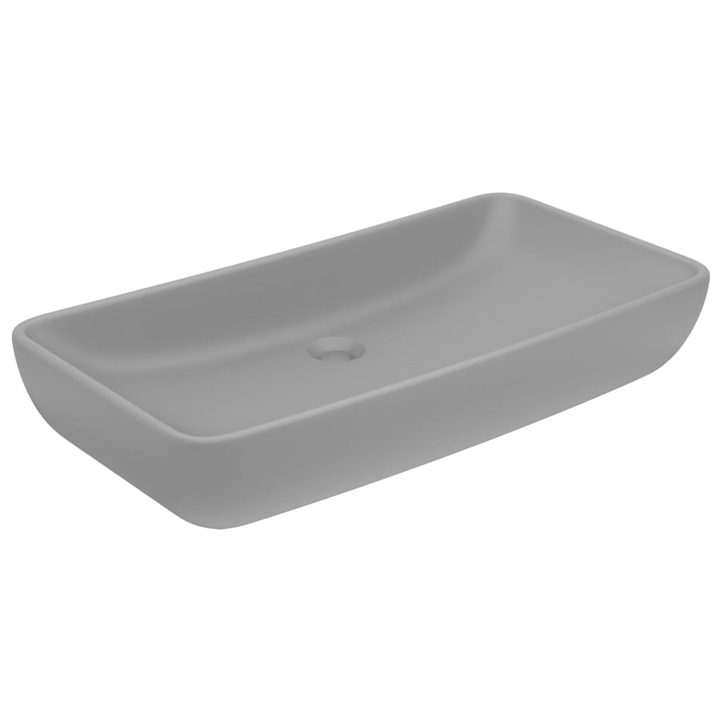 Luxus-Waschbecken Rechteckig Matt Hellgrau 71x38 cm Keramik - Pazzar.ch