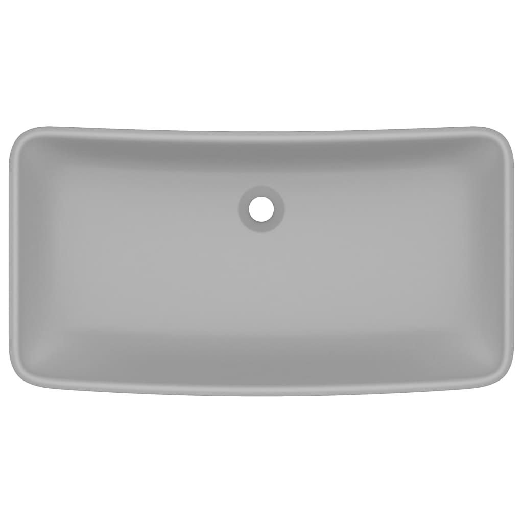 Luxus-Waschbecken Rechteckig Matt Hellgrau 71x38 cm Keramik - Pazzar.ch
