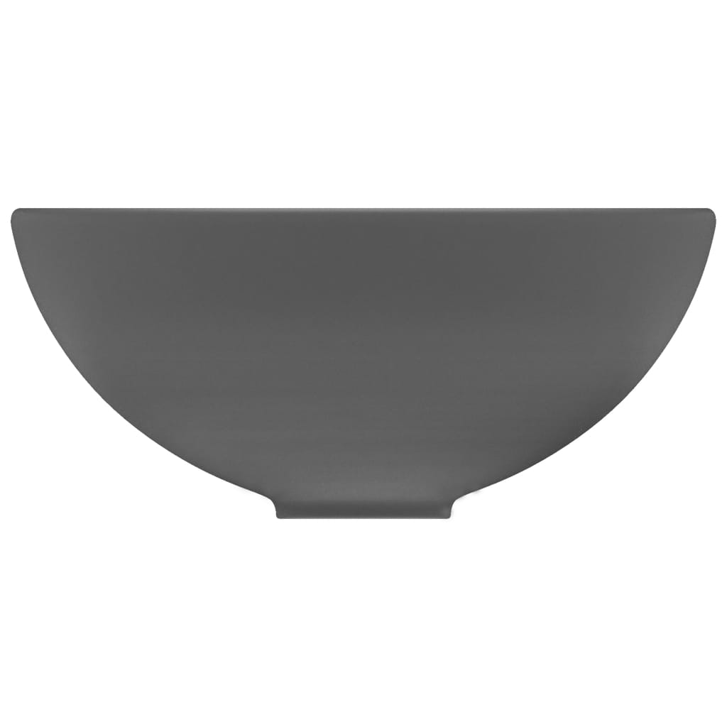 Luxus-Waschbecken Rund Matt Dunkelgrau 32,5x14 cm Keramik - Pazzar.ch