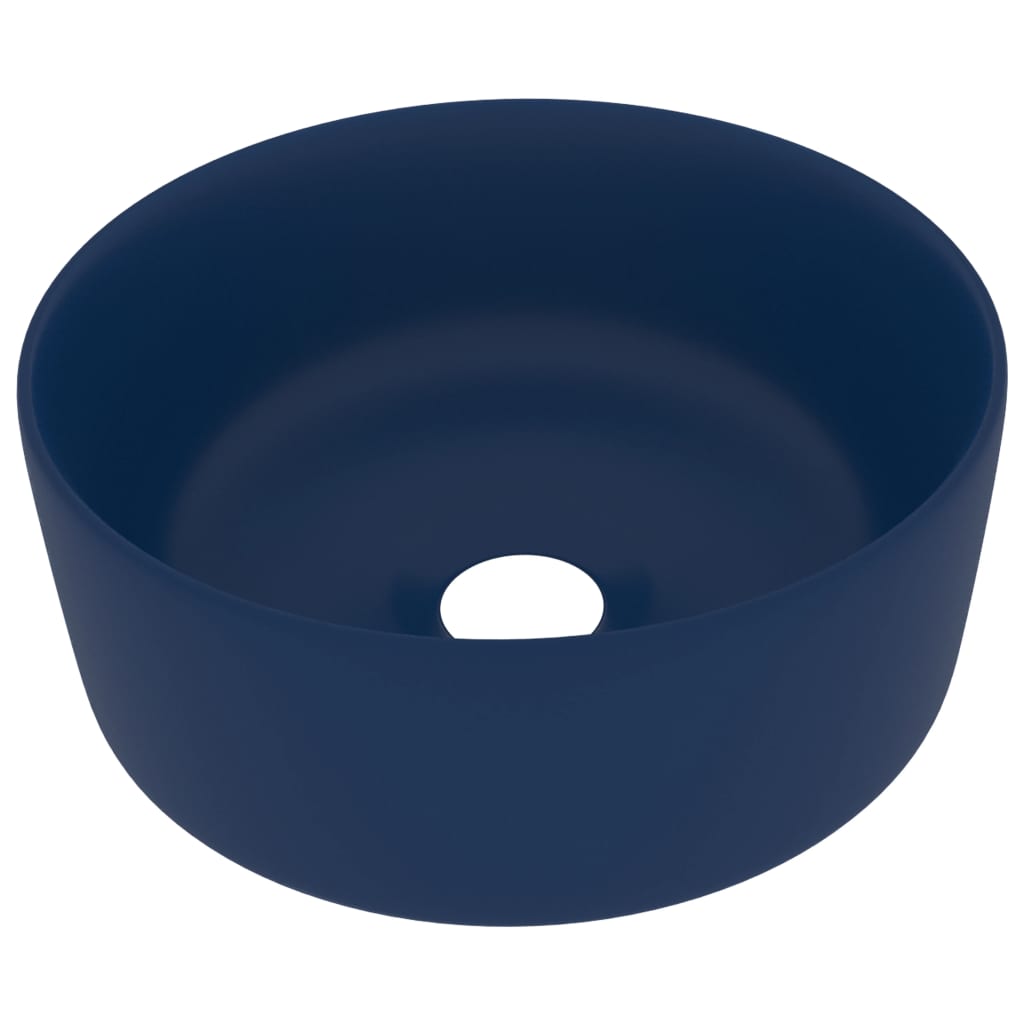 Luxuriöses Waschbecken Rund Matt Dunkelblau 40x15 cm Keramik - Pazzar.ch