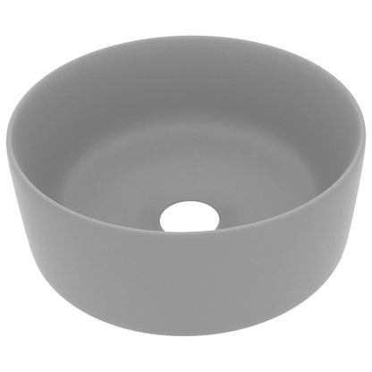 Luxuriöses Waschbecken Rund Matt Hellgrau 40x15 cm Keramik - Pazzar.ch