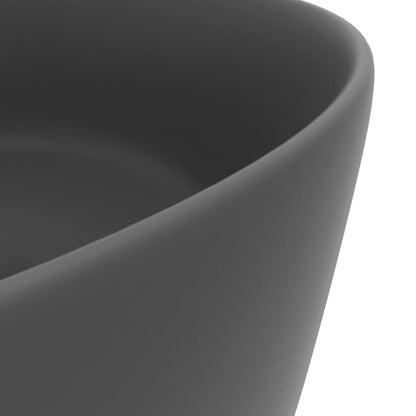 Luxuriöses Waschbecken Rund Matt Dunkelgrau 40x15 cm Keramik - Pazzar.ch