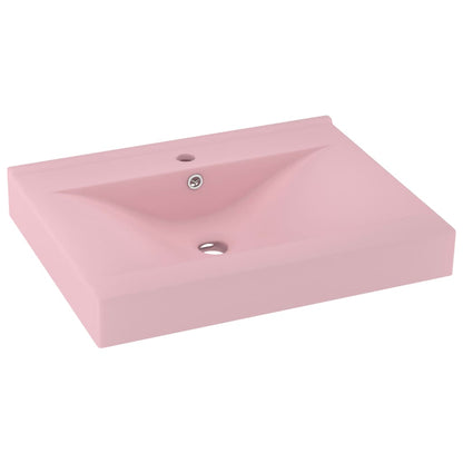 Luxus-Waschbecken mit Hahnloch Matt-Rosa 60x46 cm Keramik - Pazzar.ch
