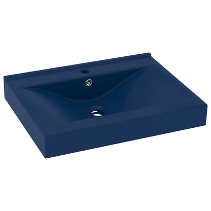 Luxus-Waschbecken mit Hahnloch Matt-Dunkelblau 60x46 cm Keramik - Pazzar.ch