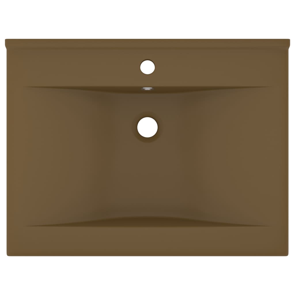 Luxus-Waschbecken mit Hahnloch Matt-Creme 60x46 cm Keramik - Pazzar.ch