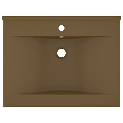 Luxus-Waschbecken mit Hahnloch Matt-Creme 60x46 cm Keramik - Pazzar.ch