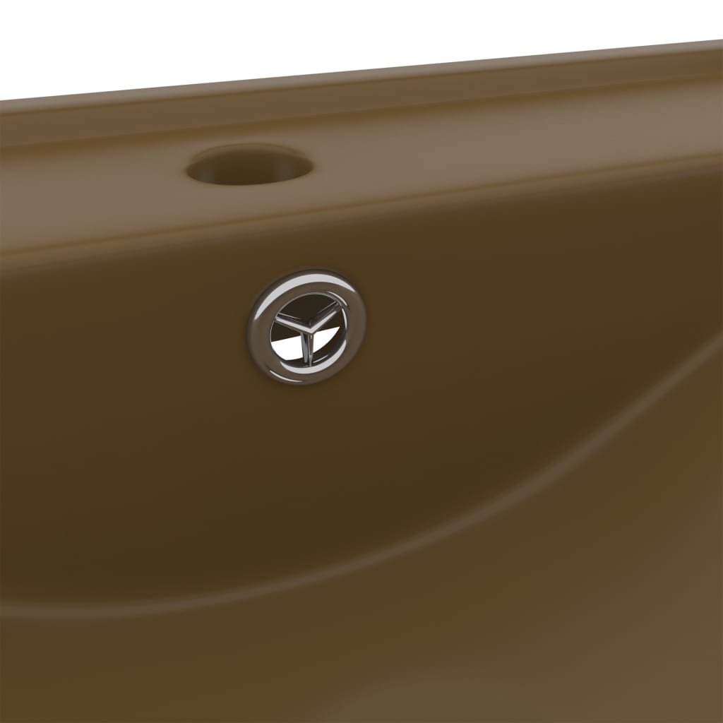 Luxus-Waschbecken mit Hahnloch Matt-Creme 60x46 cm Keramik - Pazzar.ch