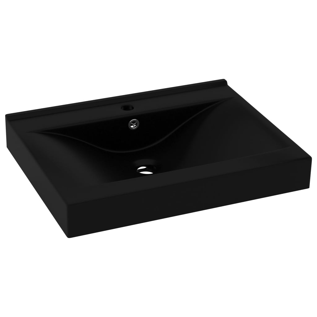 Luxus-Waschbecken mit Hahnloch Matt-Schwarz 60x46 cm Keramik - Pazzar.ch