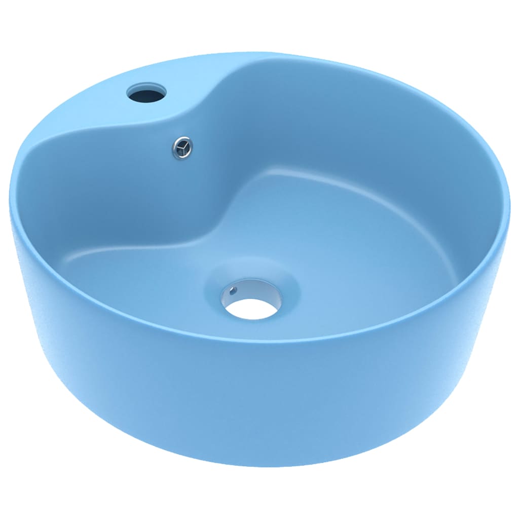 Luxus-Waschbecken mit Überlauf Matt Hellblau 36x13 cm Keramik - Pazzar.ch