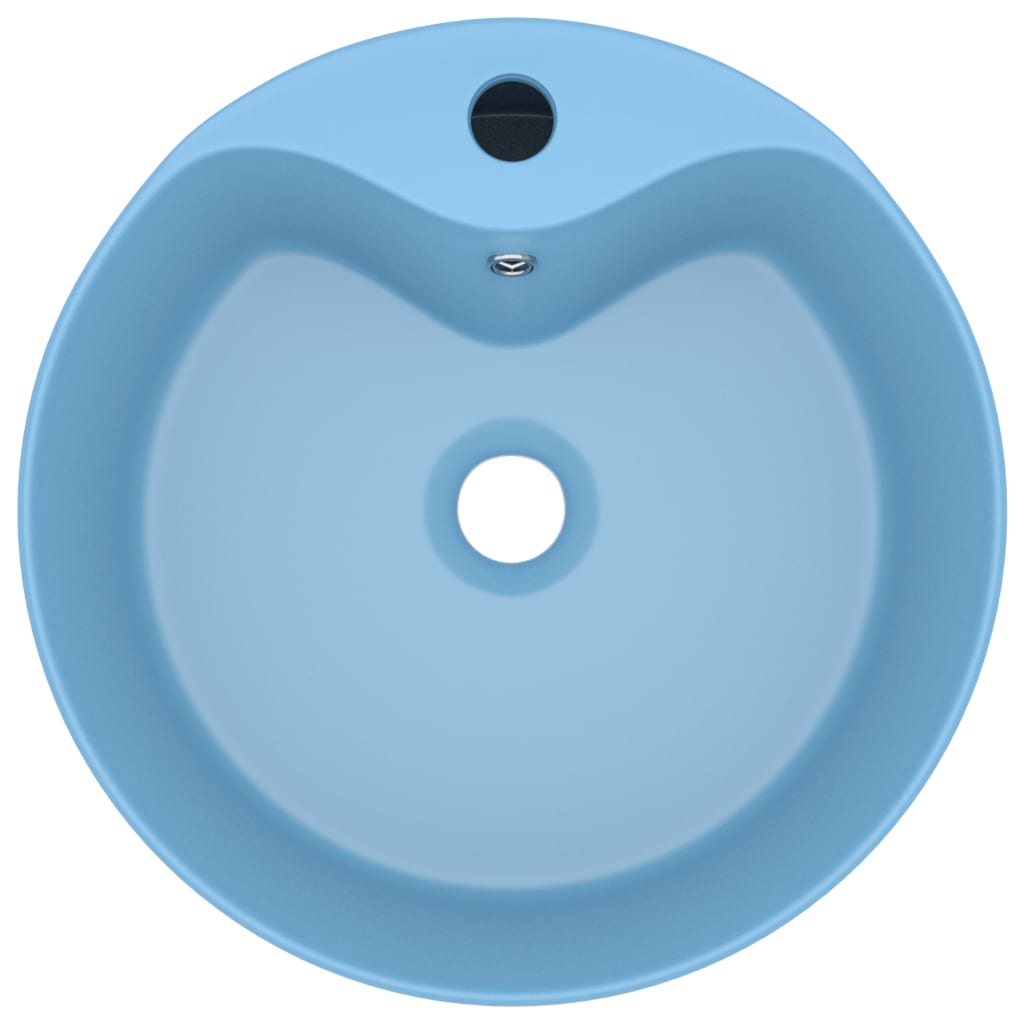 Luxus-Waschbecken mit Überlauf Matt Hellblau 36x13 cm Keramik - Pazzar.ch