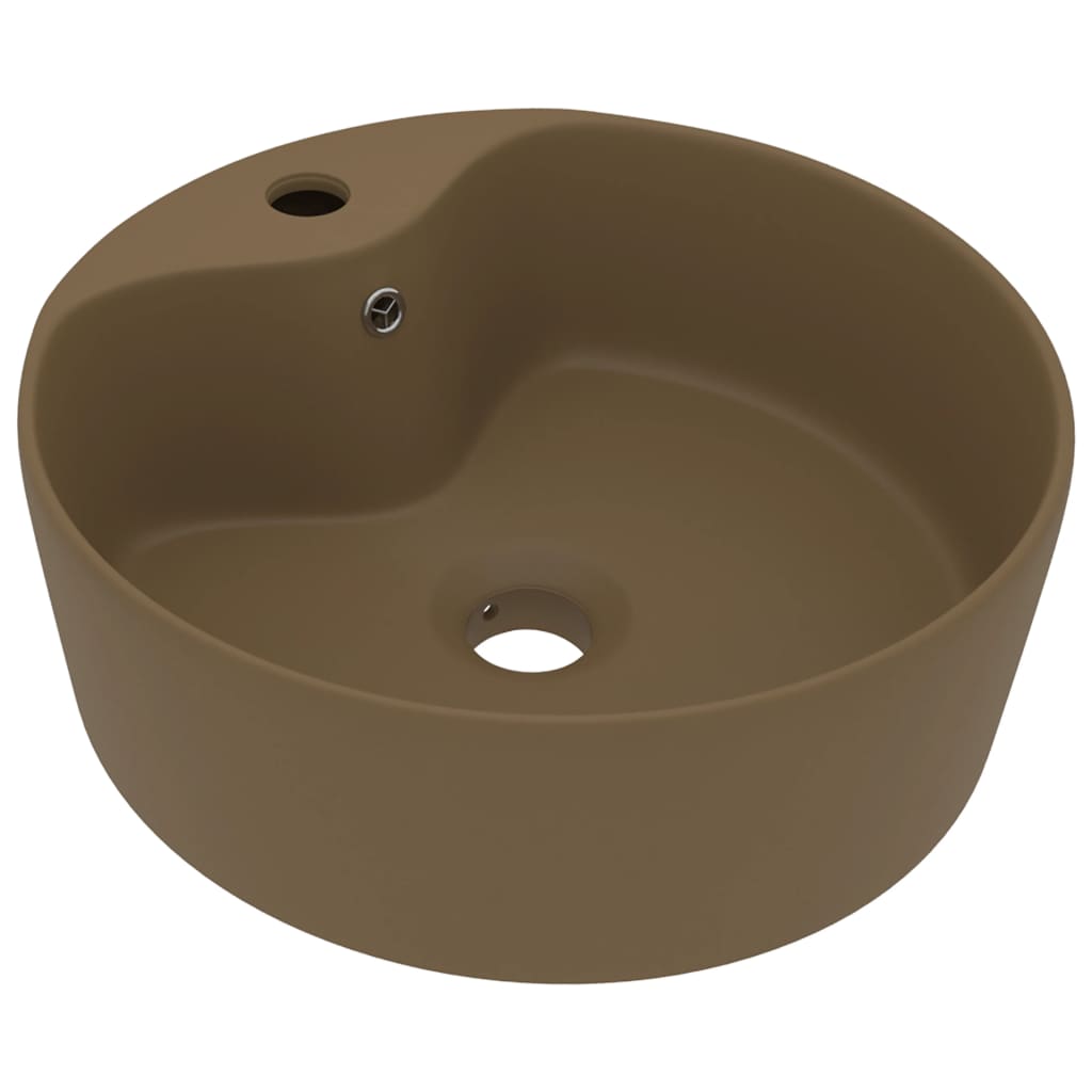 Luxus-Waschbecken mit Überlauf Matt Creme 36x13 cm Keramik - Pazzar.ch