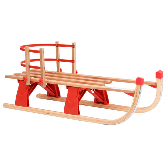 Klappschlitten mit Rückenlehne 119 cm Holz - Pazzar.ch