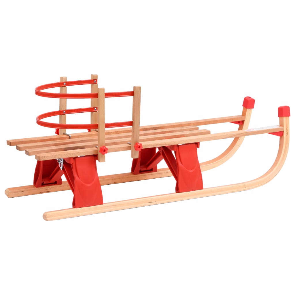 Klappschlitten mit Rückenlehne 119 cm Holz - Pazzar.ch