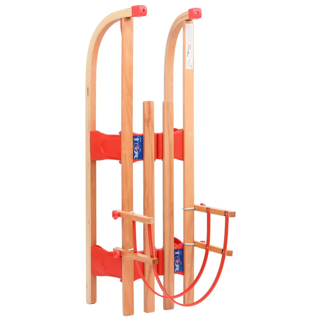 Klappschlitten mit Rückenlehne 119 cm Holz - Pazzar.ch