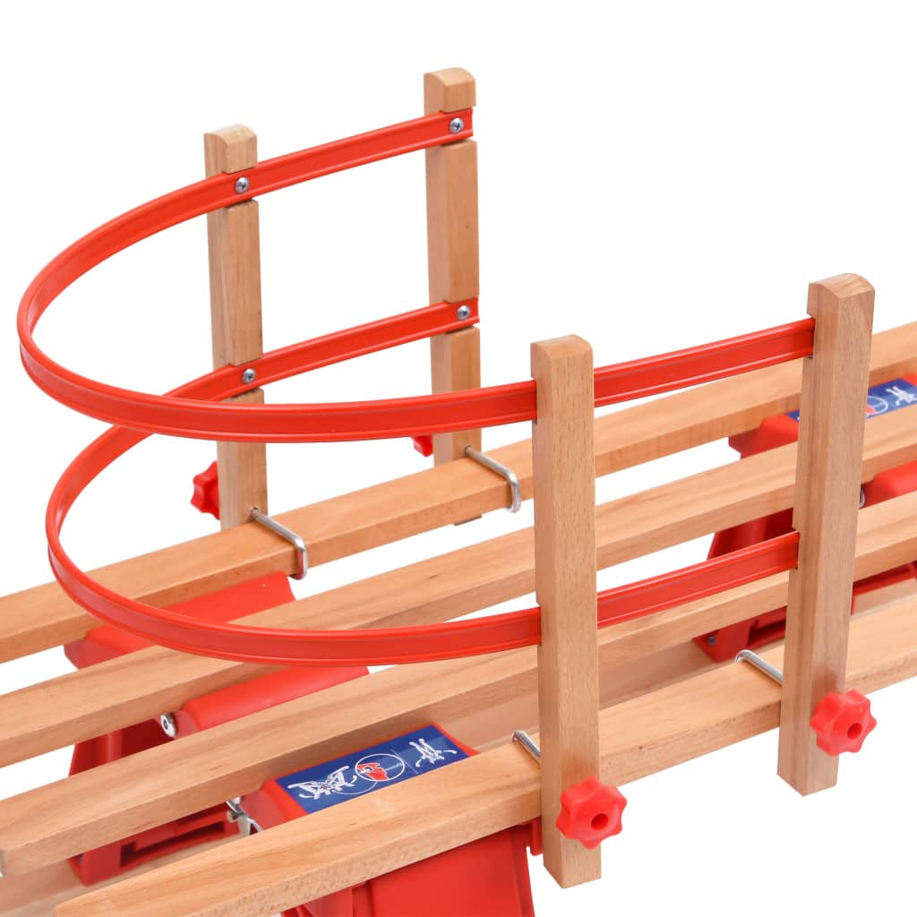 Klappschlitten mit Rückenlehne 119 cm Holz - Pazzar.ch