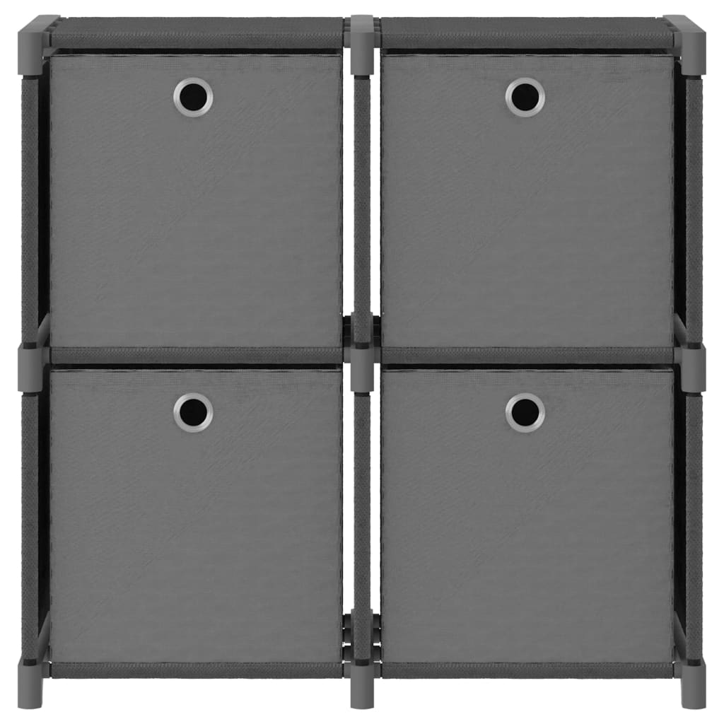 Würfelregal mit 4 Boxen Grau 69x30x72,5 cm Stoff - Pazzar.ch