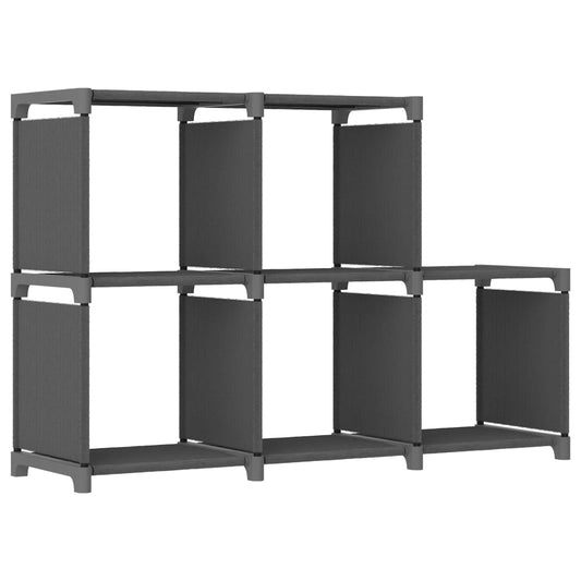 Würfel-Regal 5 Fächer Grau 103x30x72,5 cm Stoff - Pazzar.ch