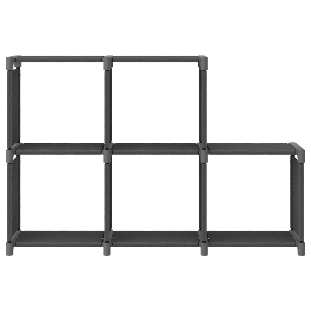 Würfel-Regal 5 Fächer Grau 103x30x72,5 cm Stoff - Pazzar.ch