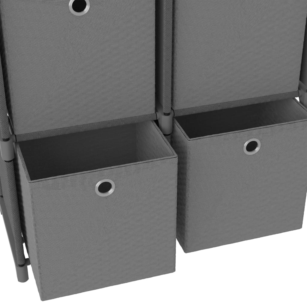 Würfel-Regal mit Boxen 5 Fächer Grau 103x30x72,5 cm Stoff - Pazzar.ch