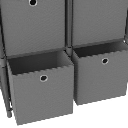 Würfel-Regal mit Boxen 5 Fächer Grau 103x30x72,5 cm Stoff - Pazzar.ch