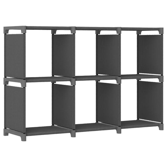 Würfel-Regal 6 Fächer Grau 103x30x72,5 cm Stoff - Pazzar.ch