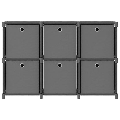 Würfelregal mit 6 Boxen Grau 103x30x72,5 cm Stoff - Pazzar.ch
