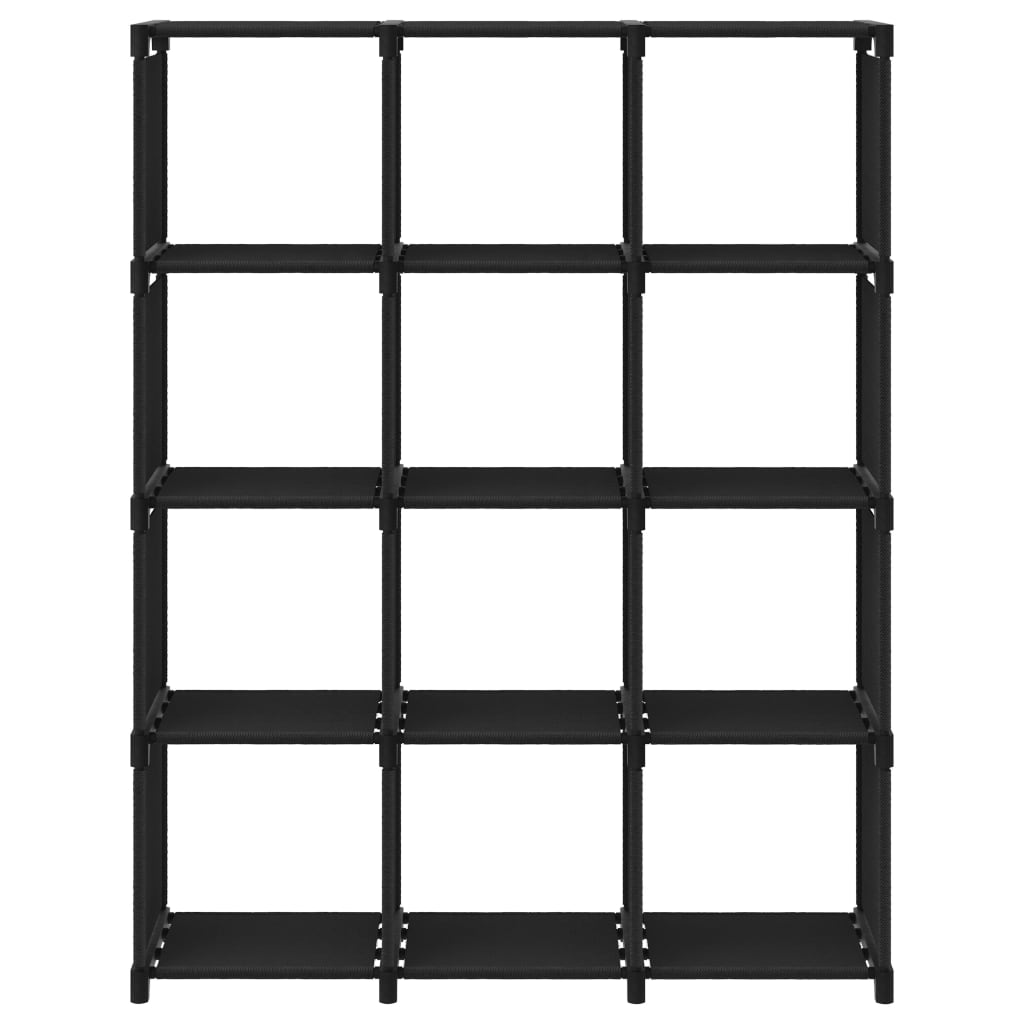 Würfel-Regal 12 Fächer Schwarz 103x30x141 cm Stoff - Pazzar.ch