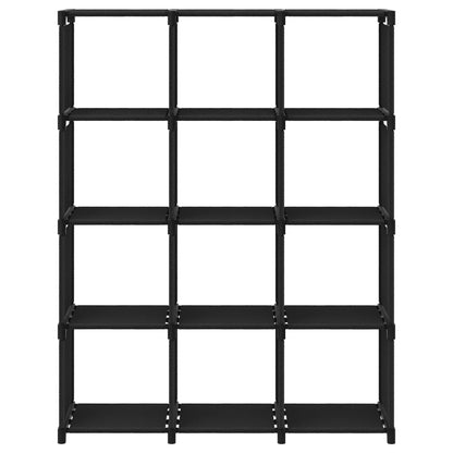 Würfel-Regal 12 Fächer Schwarz 103x30x141 cm Stoff - Pazzar.ch