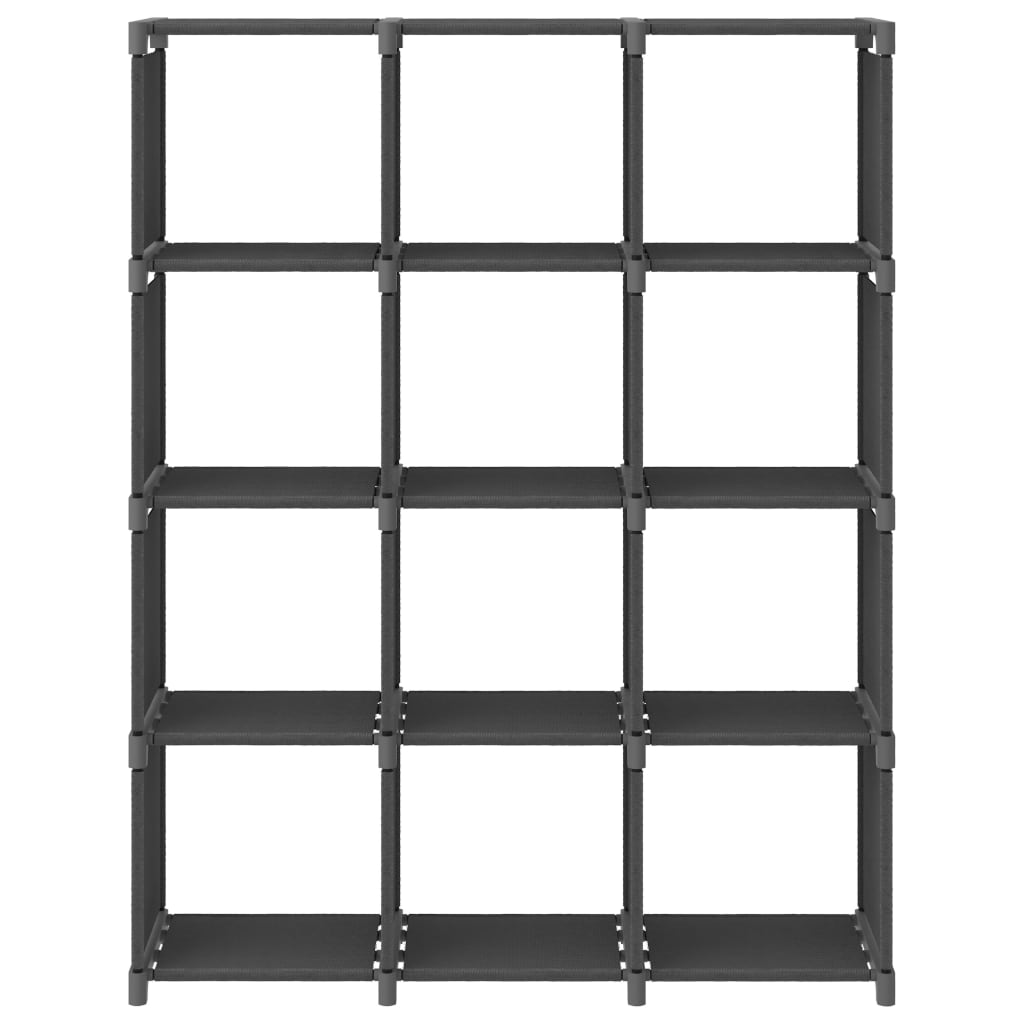 Würfel-Regal 12 Fächer Grau 103x30x141 cm Stoff - Pazzar.ch