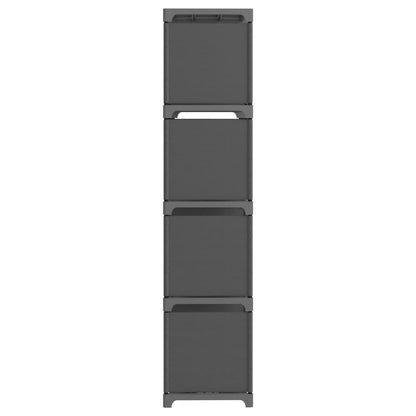 Würfel-Regal 12 Fächer Grau 103x30x141 cm Stoff - Pazzar.ch