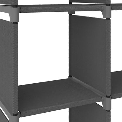 Würfel-Regal 12 Fächer Grau 103x30x141 cm Stoff - Pazzar.ch