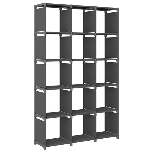 Würfel-Regal 15 Fächer Grau 103x30x175,5 cm Stoff - Pazzar.ch