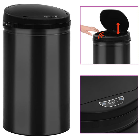 Automatischer Sensor-Mülleimer 40 L Kohlenstoffstahl Schwarz - Pazzar.ch