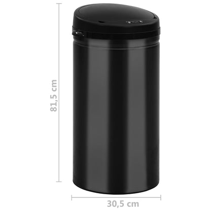 Automatischer Sensor-Mülleimer 50 L Kohlenstoffstahl Schwarz - Pazzar.ch