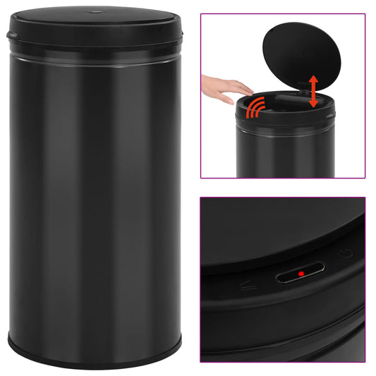Automatischer Sensor-Mülleimer 60 L Kohlenstoffstahl Schwarz - Pazzar.ch