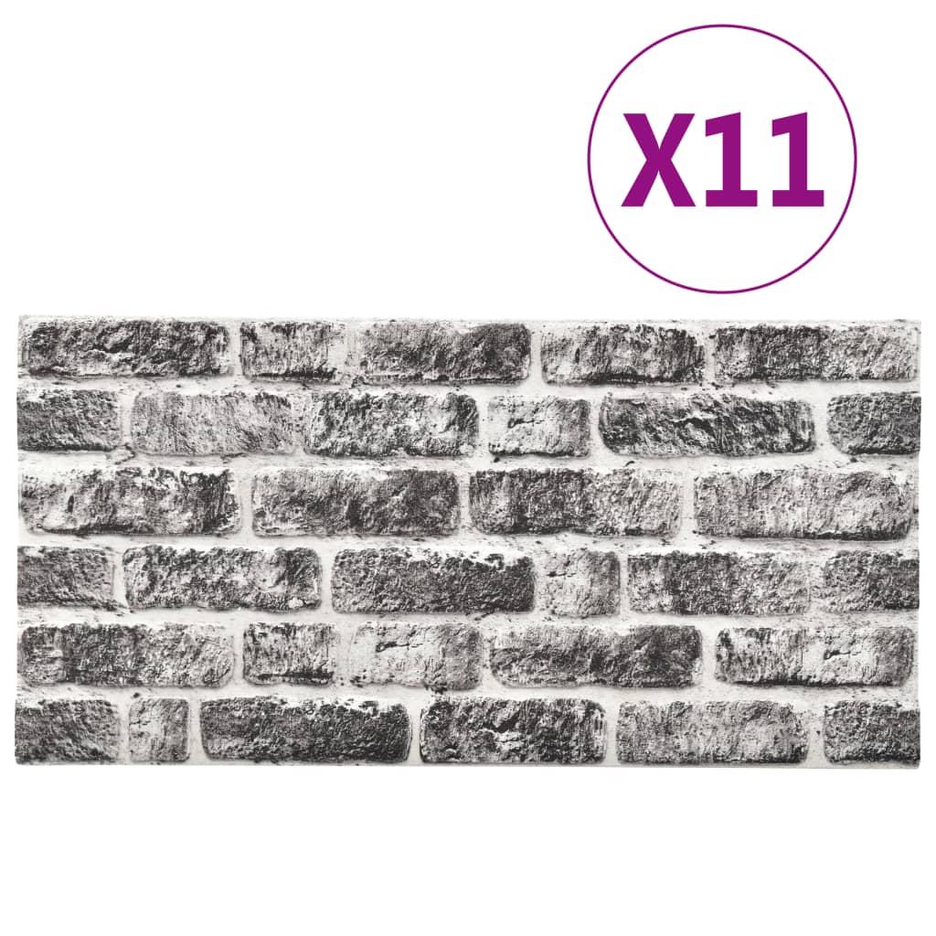 3D-Wandpaneele 10 Stk. Dunkelgrau Backstein-Optik EPS