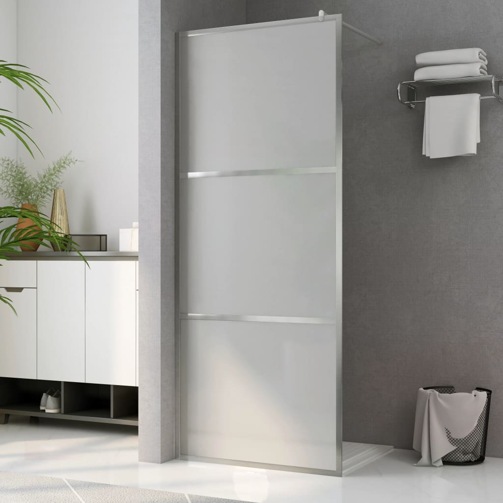 Begehbare Duschwand mit voll mattiertem ESG-Glas 100x195 cm - Pazzar.ch